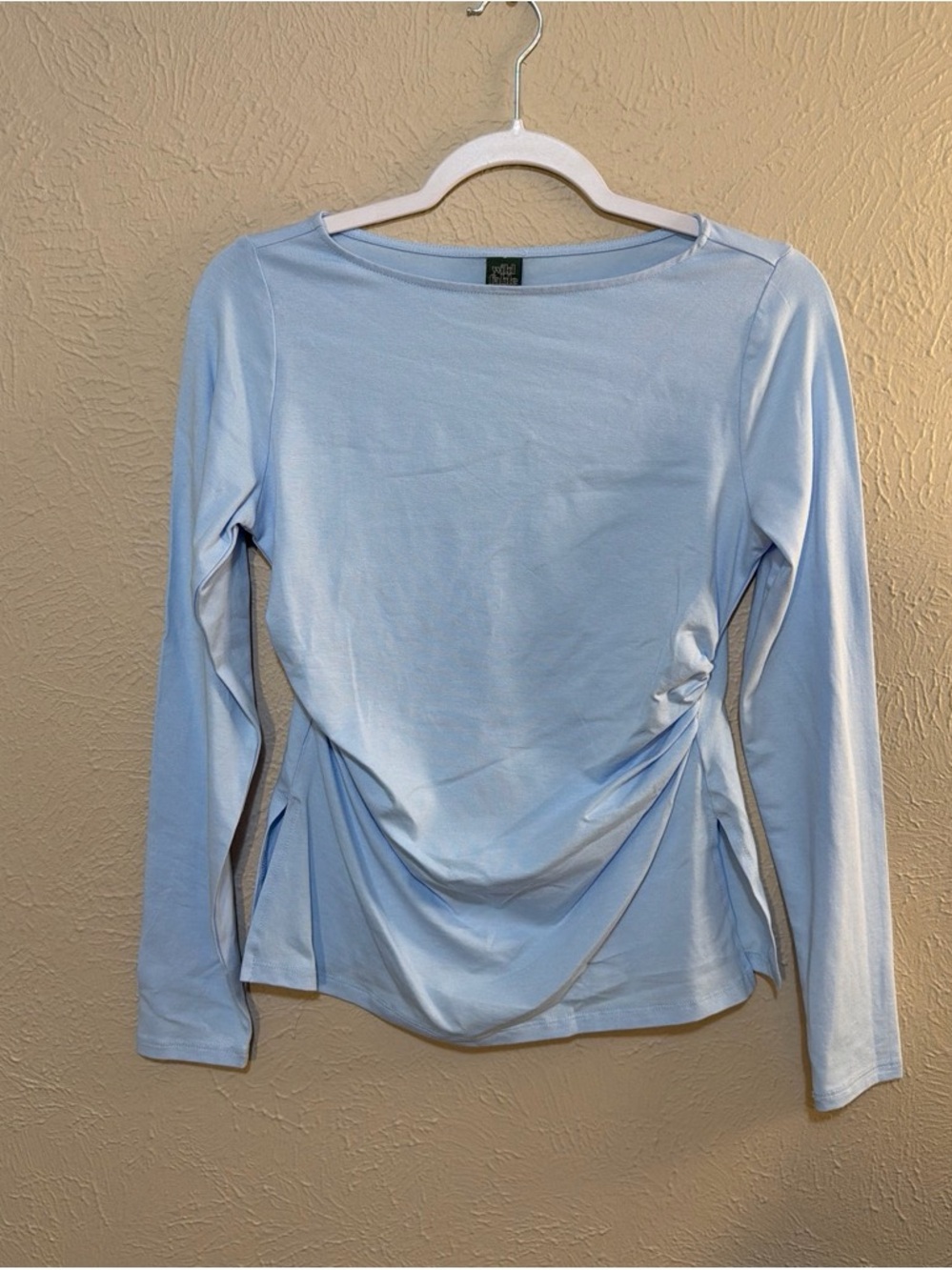 wild fable Light Blue Long-Sleeve Side-Ruched Tee